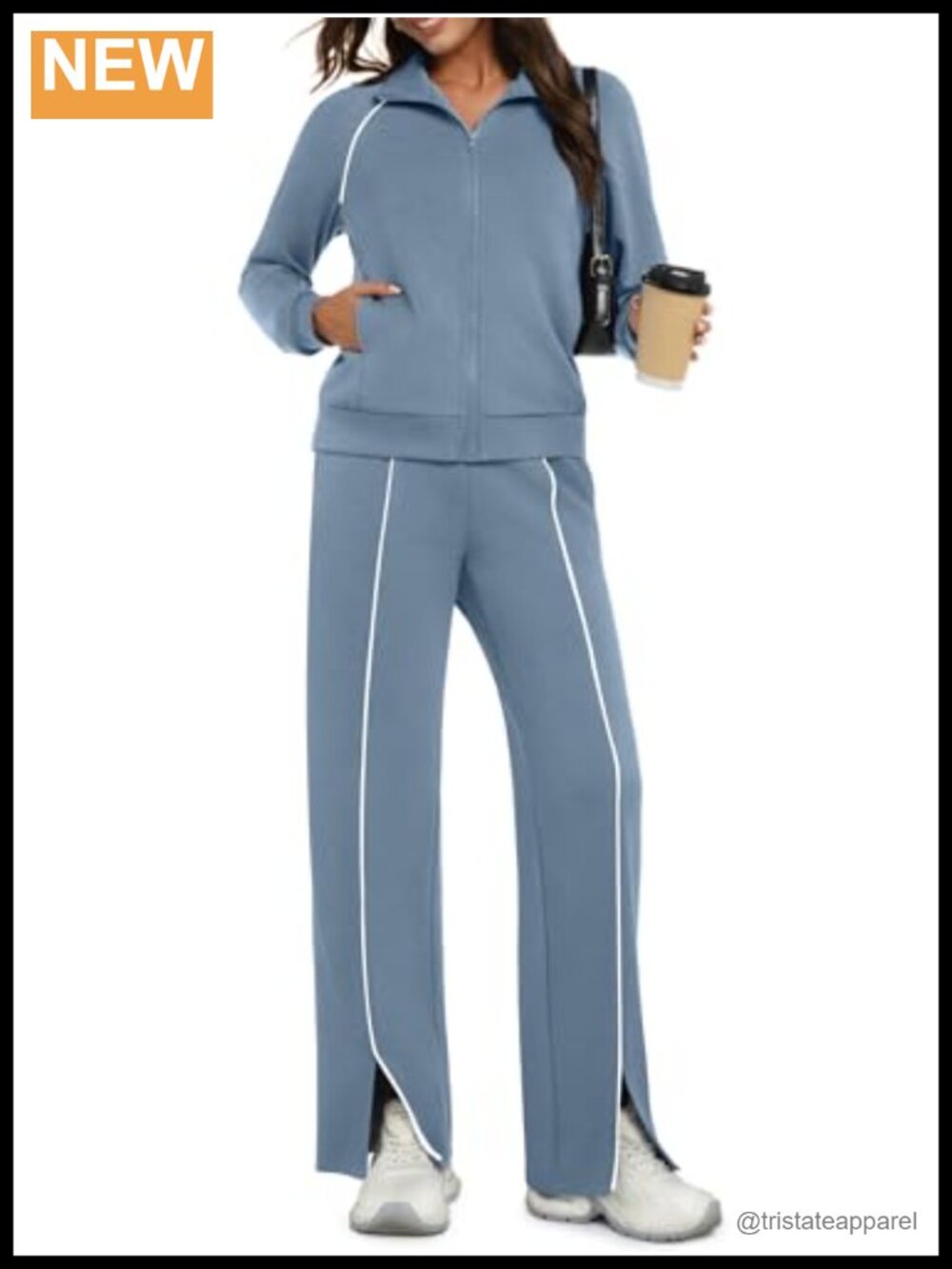Casly Lamiit Womens 2 Piece Sweatsuit Set Full Zip Lounge Jogger Set